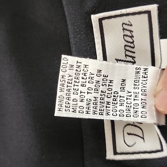 Diane Gilman Black Silk Floral Button Down Tunic Top Size Small - Picture 10 of 10